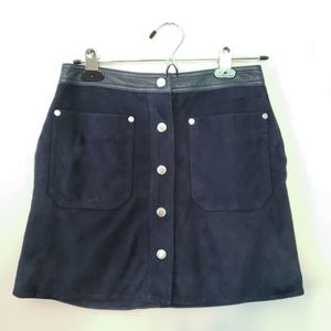 Rag & Bone Navy Blue Leather Skirt Size 00